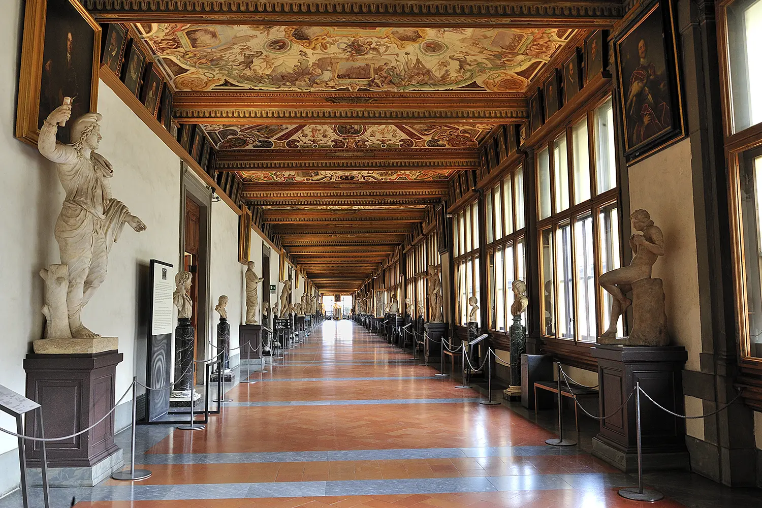 Uffizi Gallery, East Corridor, one of the main museums in Florence