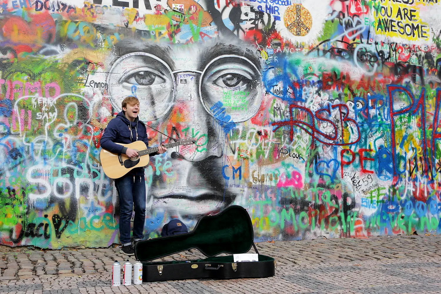 Lennon Wall in Prague, Czechia