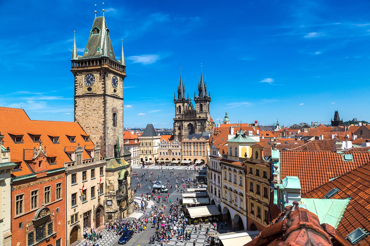 Old Town square and Clock Tower in Prague, Czechia