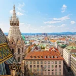 View from the St. Stephen’s Cathedral in Vienna, Austria