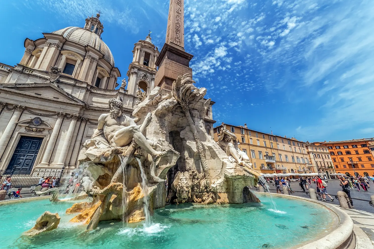 Piazza Navona, Fountain of the Four Rivers and Egyptian obelisk