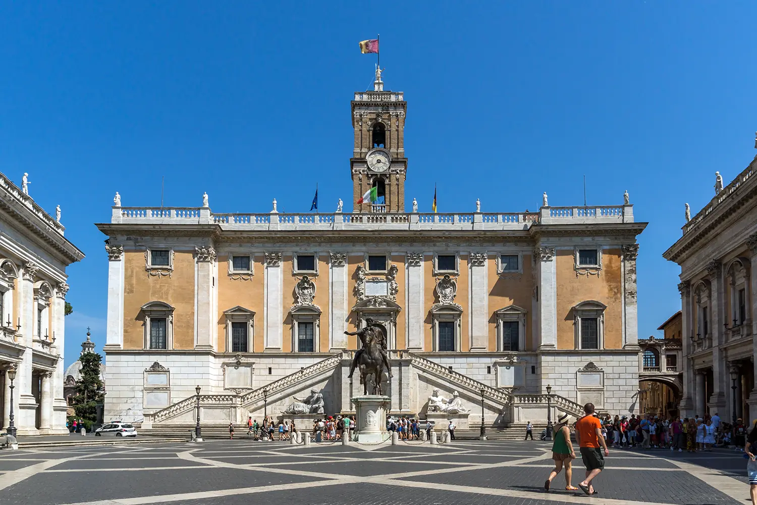 ROME, ITALY - JUNE 23, Panorama of Capitoline Museums in city of Rome, Italy