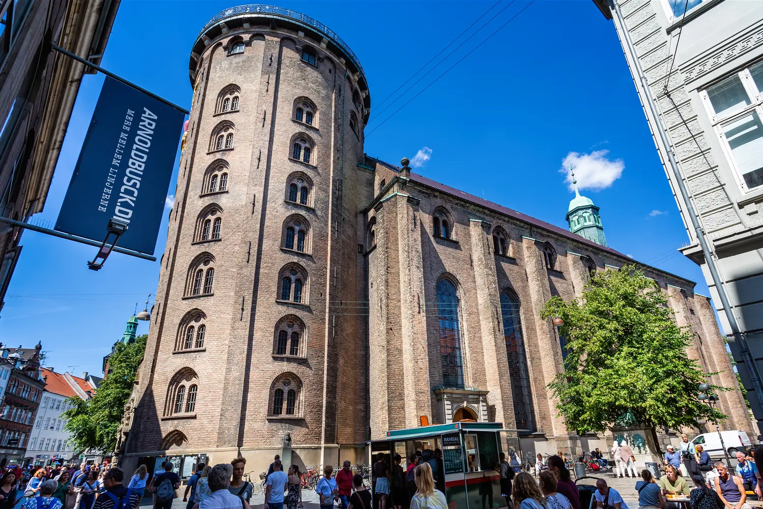 The round tower of Trinity Church in central Copenhagen, Denmark